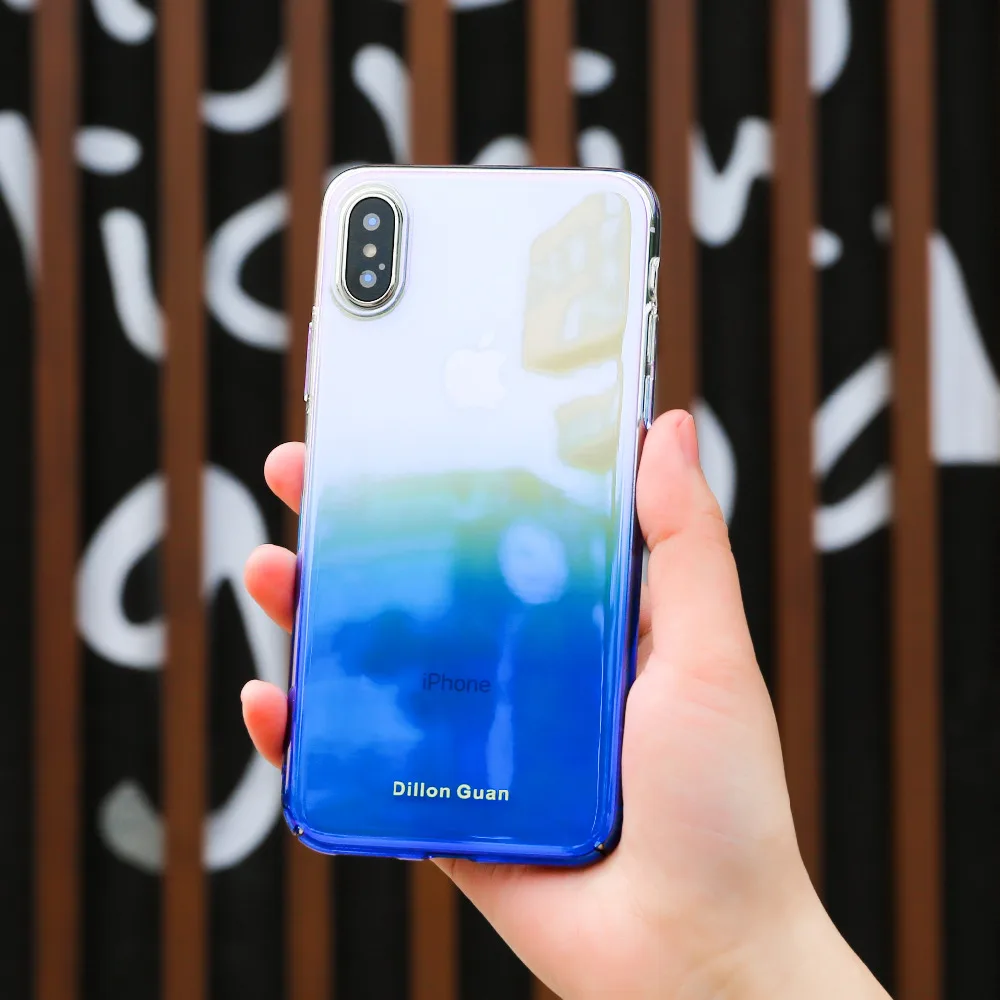 

Gradient PC hard For iPhone XS Max Phone Case Luxury Cover Capa for iPhoneX XS XR PC cover case On funda capas