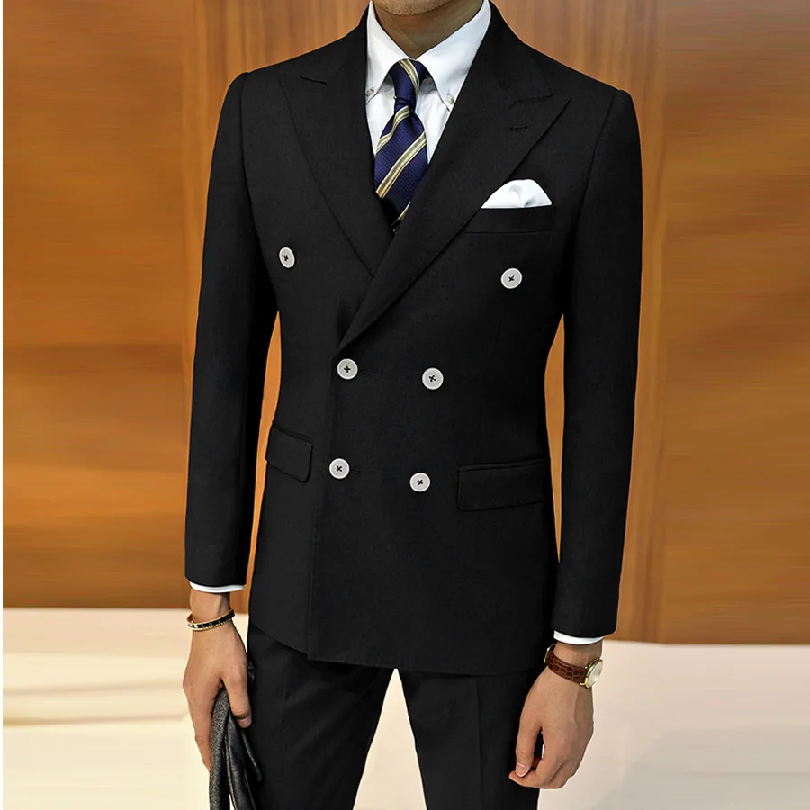 Classic Business Suit Groom Tuxedos Slim Fit for Men Wedding Suit 3 Pcs(Jacket+Vest+Pants ) Blazer Men Suit Double Breasted 2019