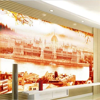 

beibehang Large Custom Wallpapers European Architecture Landscape Design Living Room TV Background 3d View