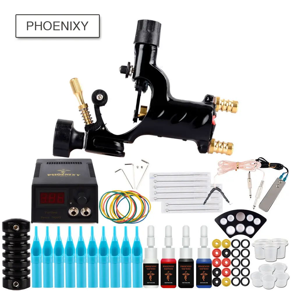 

Professional Tattoo Machine Set 1 Coils Gun 20 Colors Pigment Inks Set Black Power Tattoo Grip Kit Permanent Makeup Art Tools