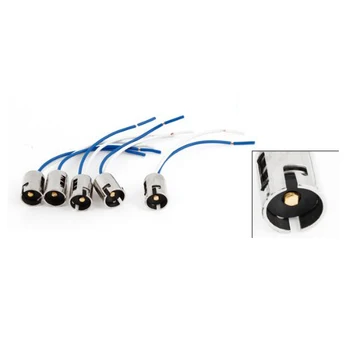 

5 Pcs 1156 Metal Plastic Housing Turn Tail Wired Light Socket for Car