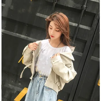 

Autumn Turn-Down Collar Short Overcoats Button Casual Pu Moto Biker Leather Jackets Women Batwing Sleeve Loose Coats