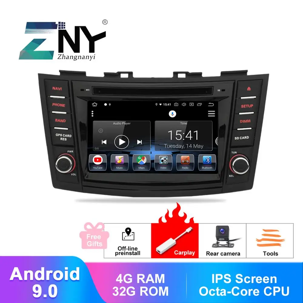 7 &quotips Android 9 0 автомобильный DVD 2 Din Авто Радио для Suzuki Swift 2011-2015 мультимедиа CarPlay gps