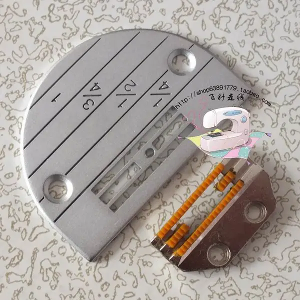 

2PCS Industrial Sewing Machine Flat Car Silk Chiffon Thin Fabric Fine Rubber Dental Needle Fine Feeding Needle Plate