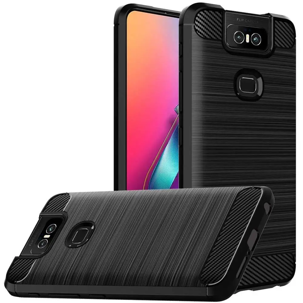 Best Case For Asus Zenfone 6 ZS630KL Cover Carbon Fiber Silicone Armor Bumper Shockproof Matted Cover For Asus Zenfone 6 2019 Case
