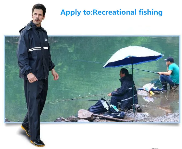 6.New Impermeable Raincoat Adult Jacket Pants Set Unisex Rain Poncho Thicker Police Rain Gear Motorcycle Rainsuit men's rain jacket