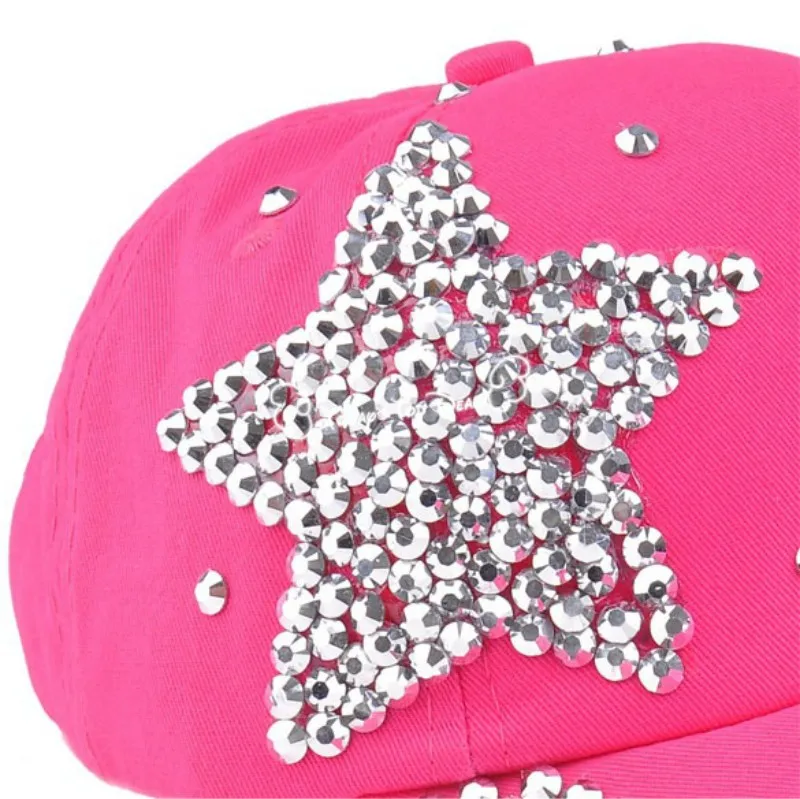 baby Unisex Shining Stars Simulate Diamond Casual kids Baseball Cap Trucker Hats Rhinestone Star Print Outdoor Snapback Hat Cap