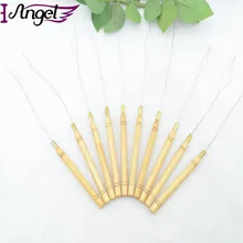 10 шт. нержавеющая сталь Тянущая нано петля для нити бусины погрузчик для бамбуковой ручки нано микро кольцо кончик волос инструмент для наращивания