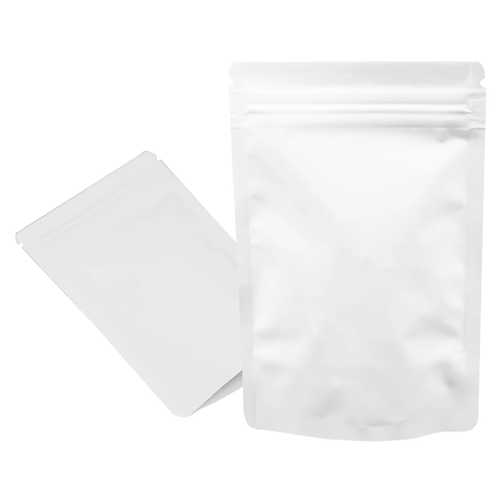 

100 шт./лот, глянцевая белая термопечать, алюминиевая фольга, застежка-молния, пакет для еды, закуска, конфета, майларовая фольга, пакеты на молнии
