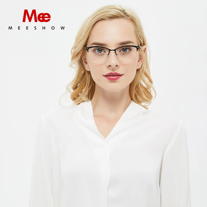 MEESHOW Brand glasses men women Stainless steel optical frame Elegant Eyeglasses Lunettes lens Prescription Glasses myopia glasses,prescription glasses