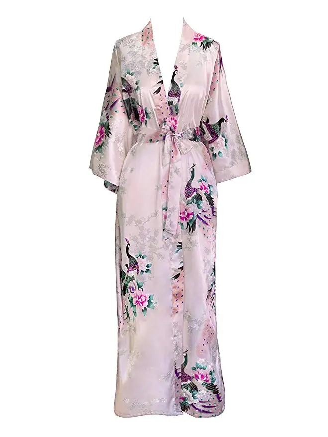 FZSLCYIYI, женское кимоно с павлином, халат, сексуальный, Цветочный, для невесты, невесты, халаты, женские, с цветами, вечерние, свадебные, длинные, пижамы, Халат