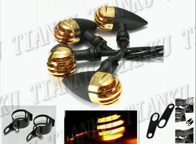 

Aluminum Front + Rear Turn Signal Light Kit For Honda Shadow Spirit Sabre Aero ACE Steed VLX 400 600 1100 DLX VTX1300 1800