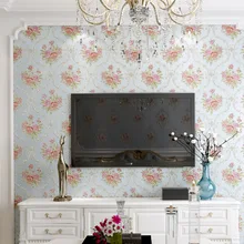 

European Embossed Florwer Wall Papers for Bedroom Walls Living Room Wallpaper Roll Home Decor Pink Blue Beige