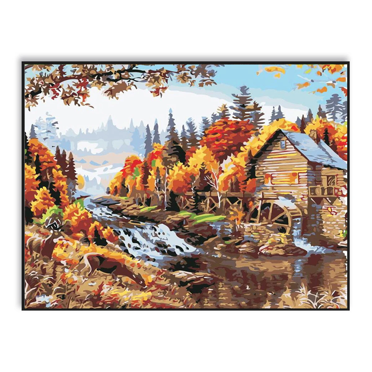 

Cottage Autumn River Landscape DIY Painting By Numbers Kit Paint On Canvas Painting Calligraphy Home Decor Drop Shipping DIY-457