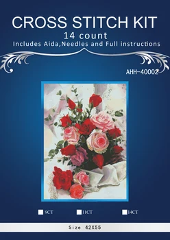 

Rose in vase Patterns Counted Cross Stitch 1 4thCT Cross Stitch Set Chinese Cotton Cross-stitch Kit Embroidery Needlework