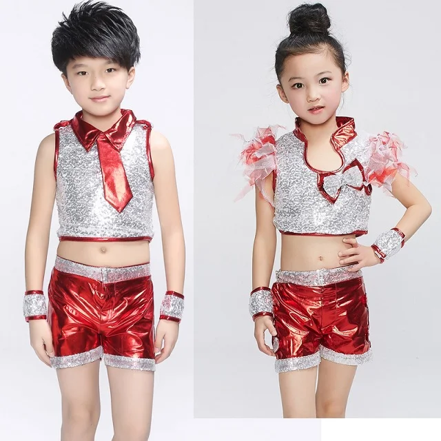 (10 set)Children's dance costumes children modern dance Sequins