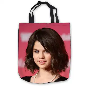 

Custom Canvas Selena Gomez (1) Tote Hand Bags Shopping Bag Casual Beach HandBags Foldable 180911-02-56