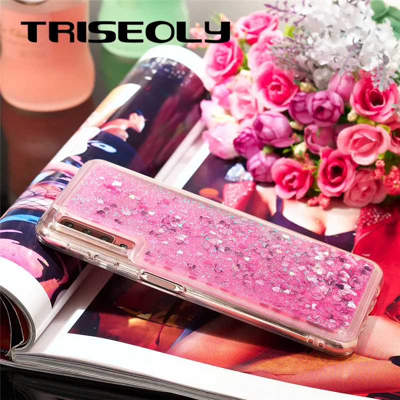 Чехол TRISEOLY для samsung Galaxy A7, A750, мягкая задняя крышка из ТПУ с зыбучим песком и водопадом для samsung A7 SM-A750, чехол для телефона s