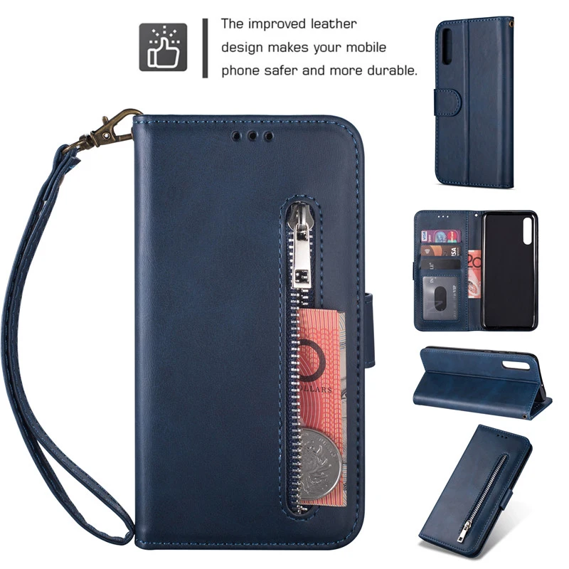 Zipper Case For Samsung A70 A50 A20E A40 A60 A20 A30 A10 S A90 5G M10 M20 M30 M40 A7 A6 Plus J8 A5 Flip Leather Cover