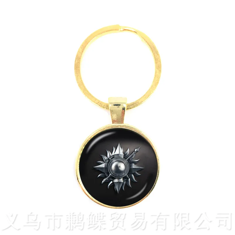 

Song of Ice and Fire Game of Thrones House Stark Wolf Keychains Cabochon Time Pendant Keyring Men Women