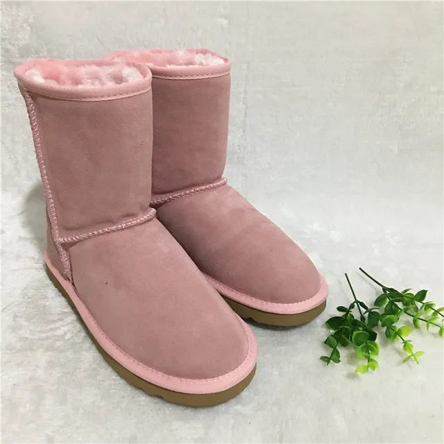 HOT Australian Style Women Unisex Snow Boots Waterproof Winter Leather Boots Brand IVG Outdoor Shoes Size EU35-45 tanie i dobre opinie Adult Slip-On Mid-Calf 0-3cm Flat with Flat (≤1cm) Round Toe Plush Fits true to size take your normal size Solid HOT Australian Style Women Unisex Snow Boots Waterproof Winter Leather Boots Brand IVG Outdoor Shoes Size EU35-45 tanie i dobre opinie Adult Slip-On Mid-Calf 0-3cm Flat with Flat (≤1cm) Round Toe Plush Fits true to size take your normal size Solid