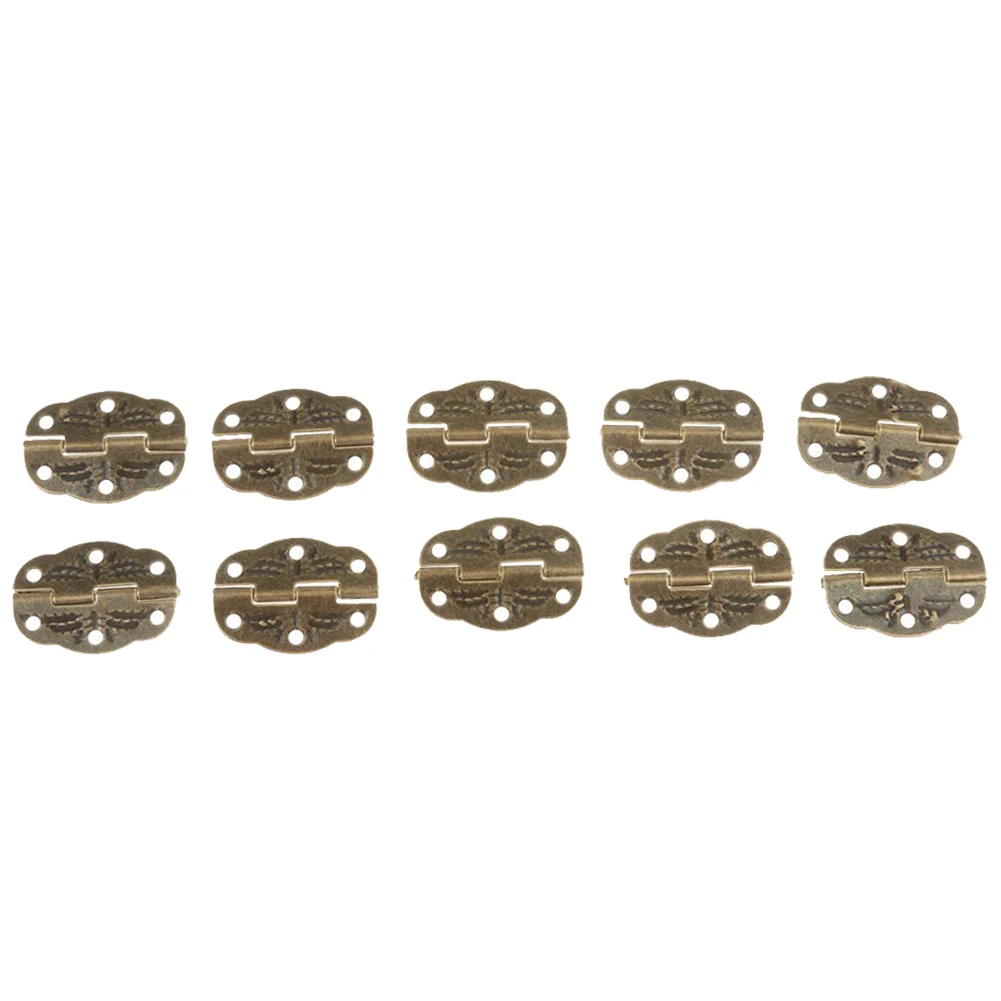 ELEG-10pcs Antique Bronze Alloy Hinge for DIY Crafts Small Drawer Jewelry Box