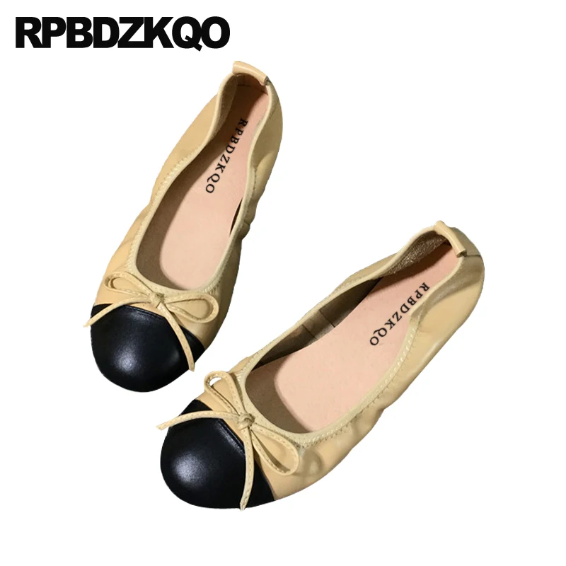 

women round toe custom bow ladies chinese designer large size foldable ballet flats ballerina shoes 2019 comfortable slip on