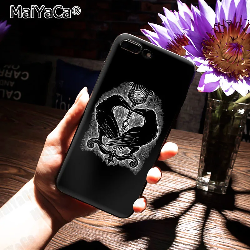 MaiYaCa Викинг один norse Huginn и Muninn птица Забавный чехол для телефона чехол для iphone 11 pro 8 7 66S Plus X 5S SE XS XR XS MAX