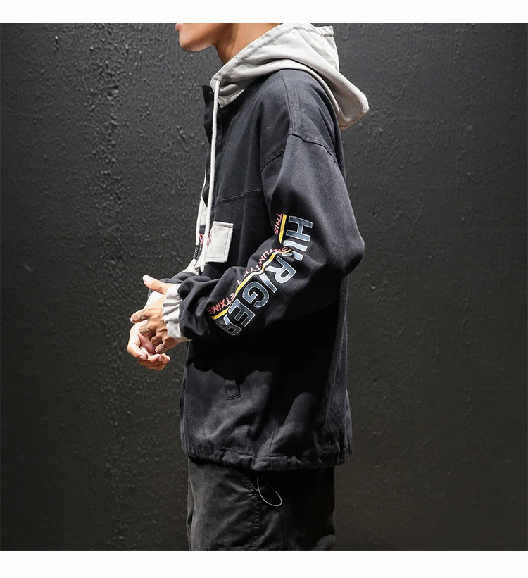 Windbreaker Jacket Men Pullover Hoodie  (23)