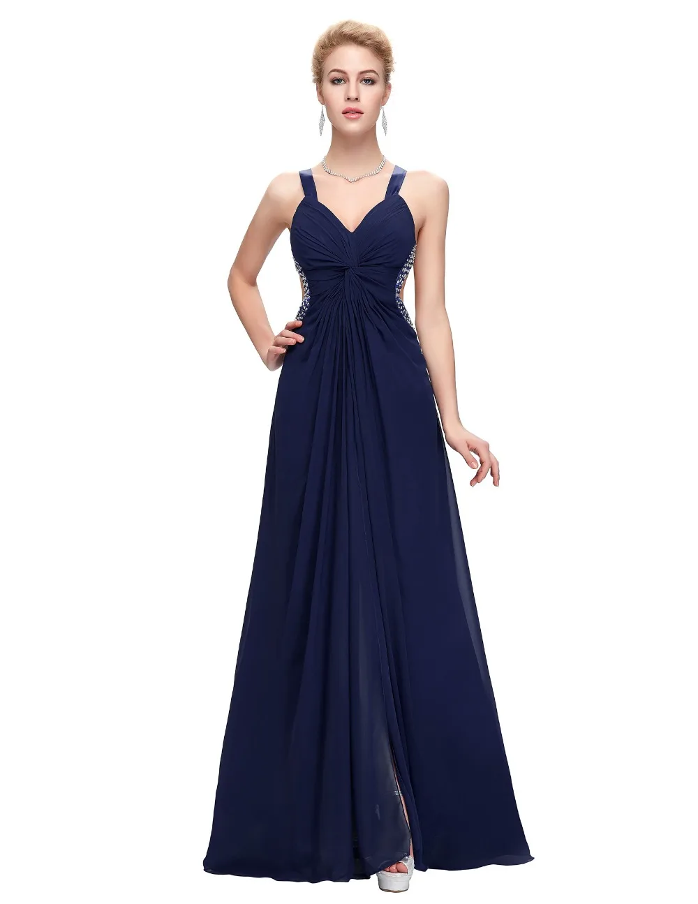 spaghetti strap formal gown