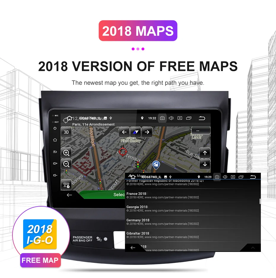 Top Isudar Android 9 2 Din Car Multimedia Player For MITSUBISHI/OUTLANDER 2007-2012 Auto Radio GPS Navigation Video Audio DSP DVR FM 12