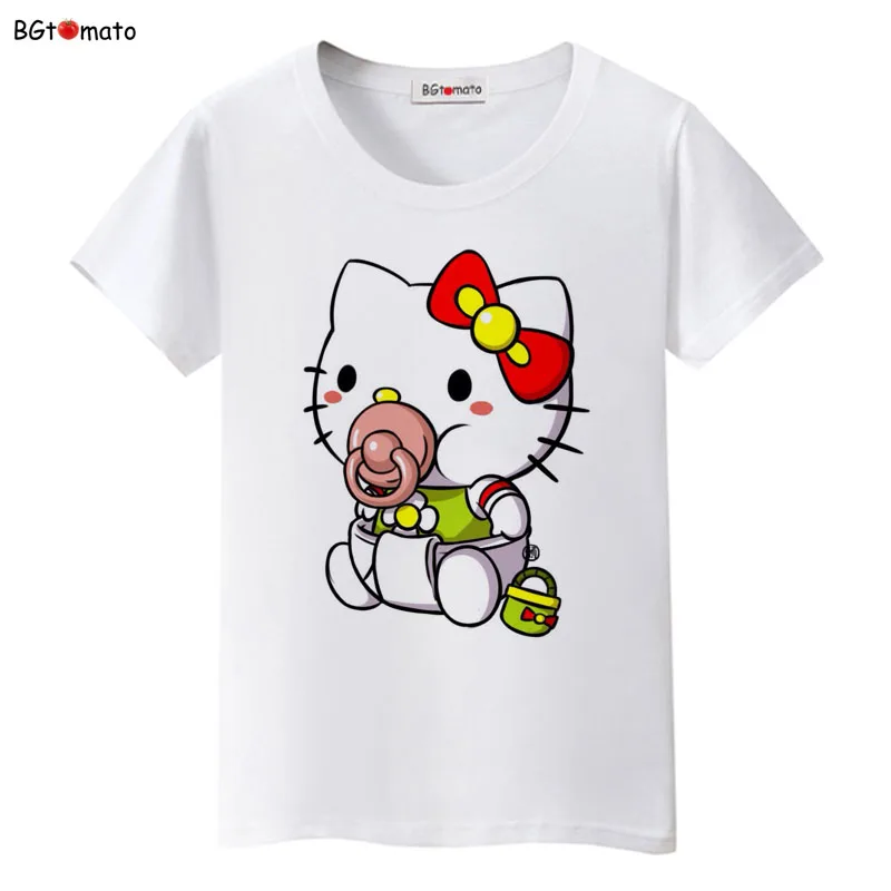 BGtomato Купидон hello kitty мультфильм футболка женская модная популярная футболка бренд хорошее качество удобные мягкие футболки