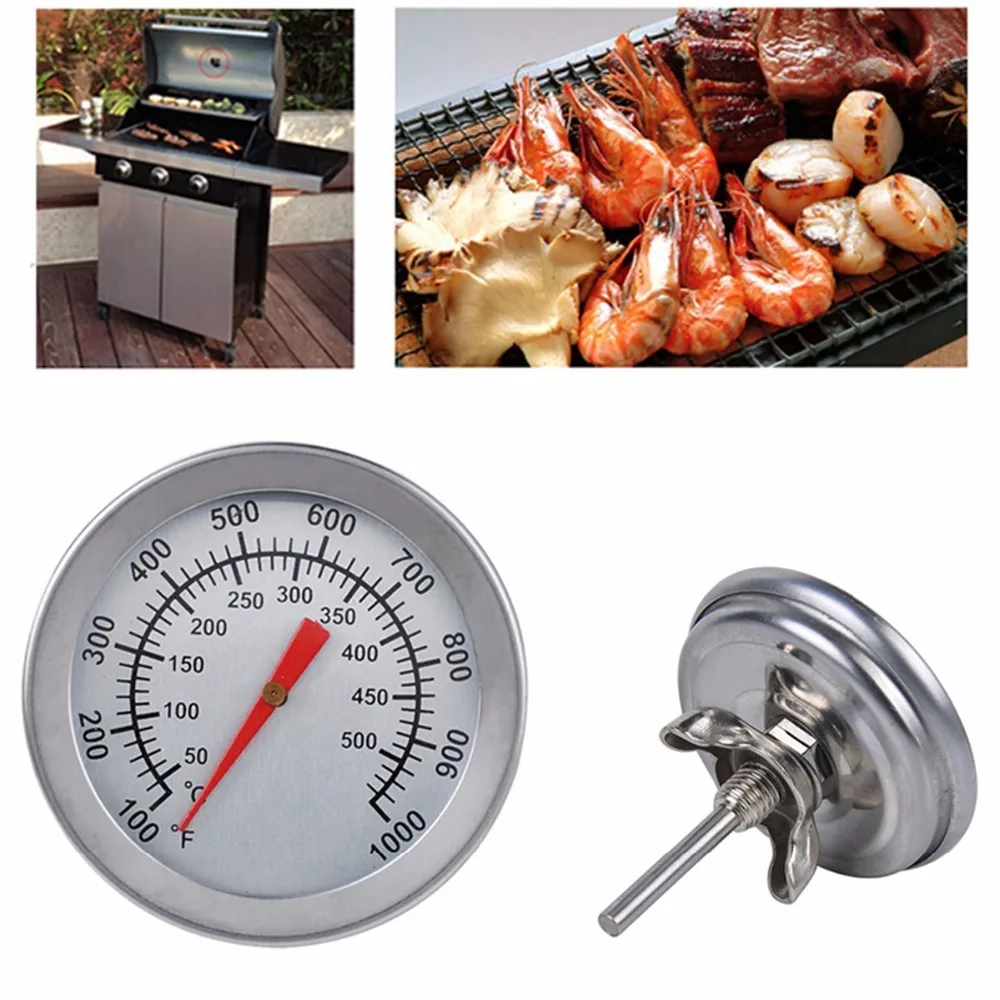 50 500C 100 1000F Barbecue Stove Oven Thermometer Bimetallic BBQ Grill