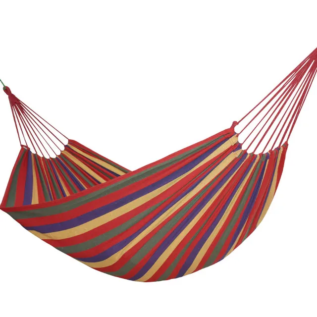 Special Offers Double Wide Thick Canvas Hammock With Two Strap And One Carry Bag Portable Anti-Tear Hamac For Outdoor Backpacking Hanging Hamak