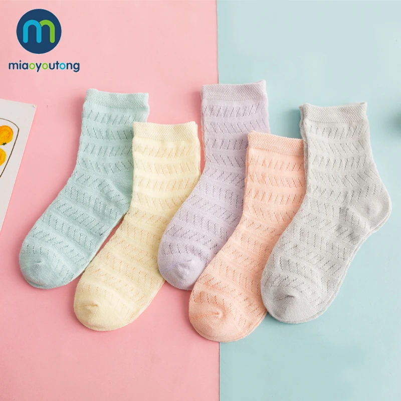 

5Pairs Soft Breathable Mesh Colored Geometric Cotton Cute Girls Newborn Socks Kids Boys Baby Socks Skarpetki Miaoyoutong