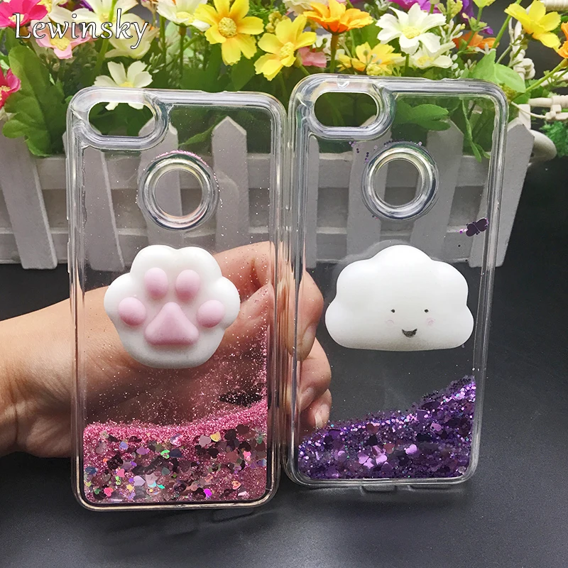 

For Huawei P9 Lite Mini Case Silicone Soft TPU Clear Transparent Liquid Phone Cases For Coque Huawei Y6 pro 2017 Cat Case Cover