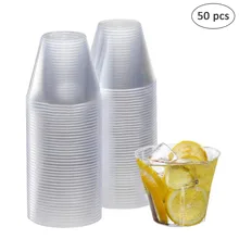 Современная прозрачная одноразовая пластиковая чашка для напитков чашки для желе здоровые Экологичные тумблеры вечерние принадлежности для дня рождения свадьбы