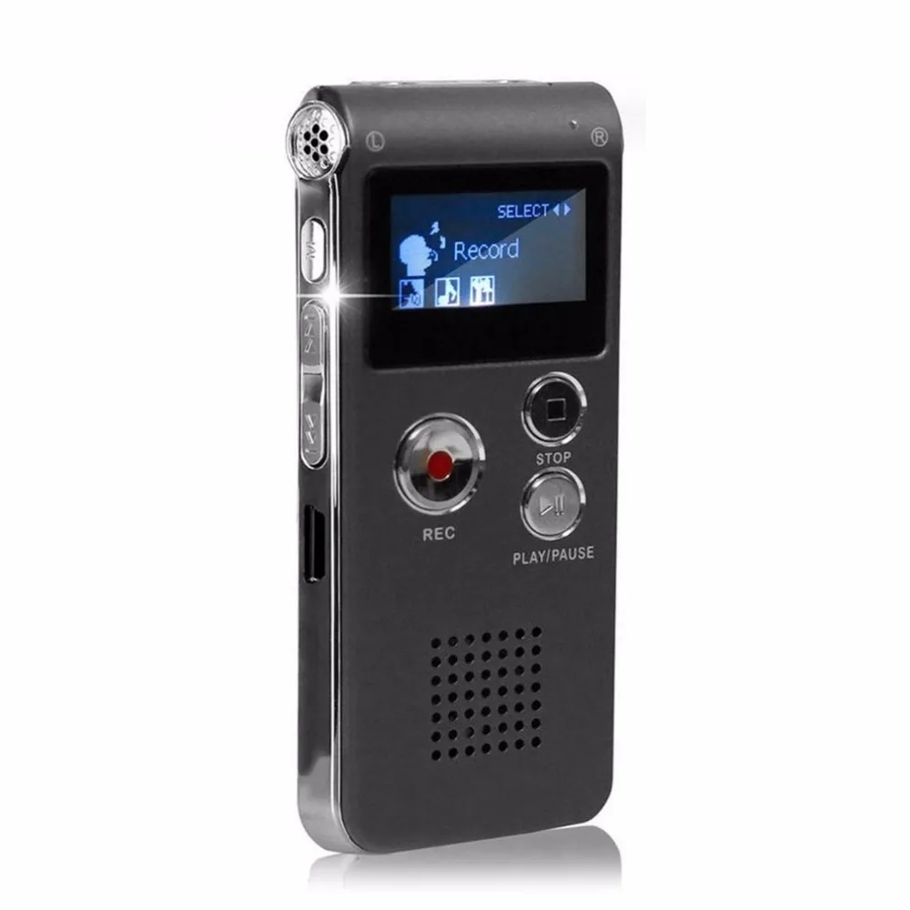 Универсальный цифровой диктофон 8 г USB Перезаряжаемый ЖК-дисплей аудио голосовая запись Диктофон WAV MP3 плеер