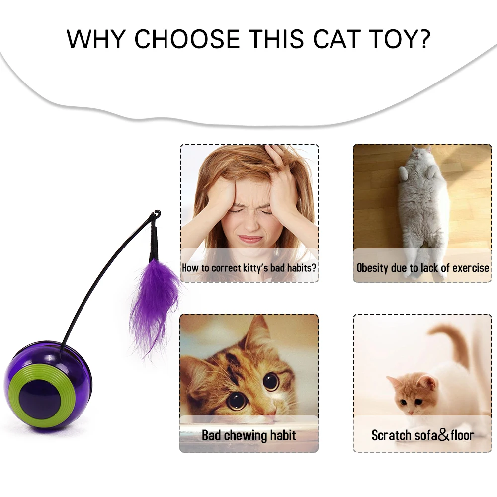 Electronic Motion Cat Toy Interactive Cat Toy Multi Function Automatic Cat Toy Ball Tumbler with Chaser Light Sound For Kitty Electronic Motion Cat Toy Interactive Cat Toy Multi Function Automatic Cat Toy Ball Tumbler with Chaser Light Sound For Kitty