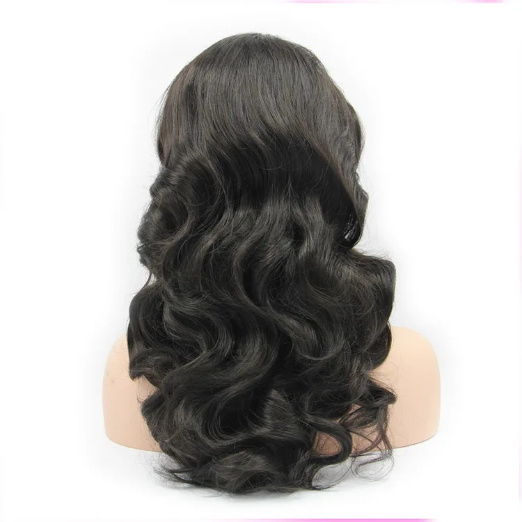 Yiyaobess Glueless длинные волнистые светлые волосы на кружеве синтетические волосы Серебристые черные коричневые каштановые афро-американские парики для женщин - Цвет: black 2
