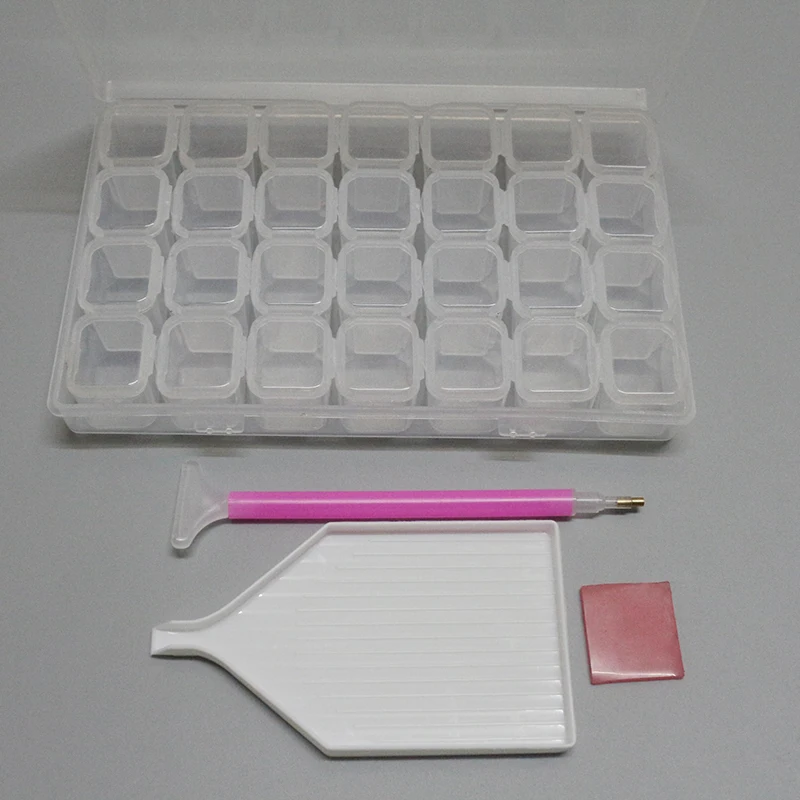 

28 Slots Diamond Embroidery Box pen Diamond Painting Accessory Case Clear plastic Beads Display Storage Boxes Cross Stitch Tools
