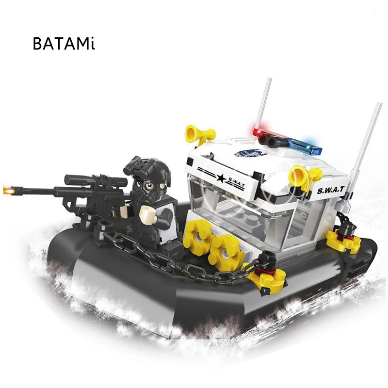 

Police station SWAT Boat Military Series 3D Model building blocks compatible with city Boy Toy hobbies Gift