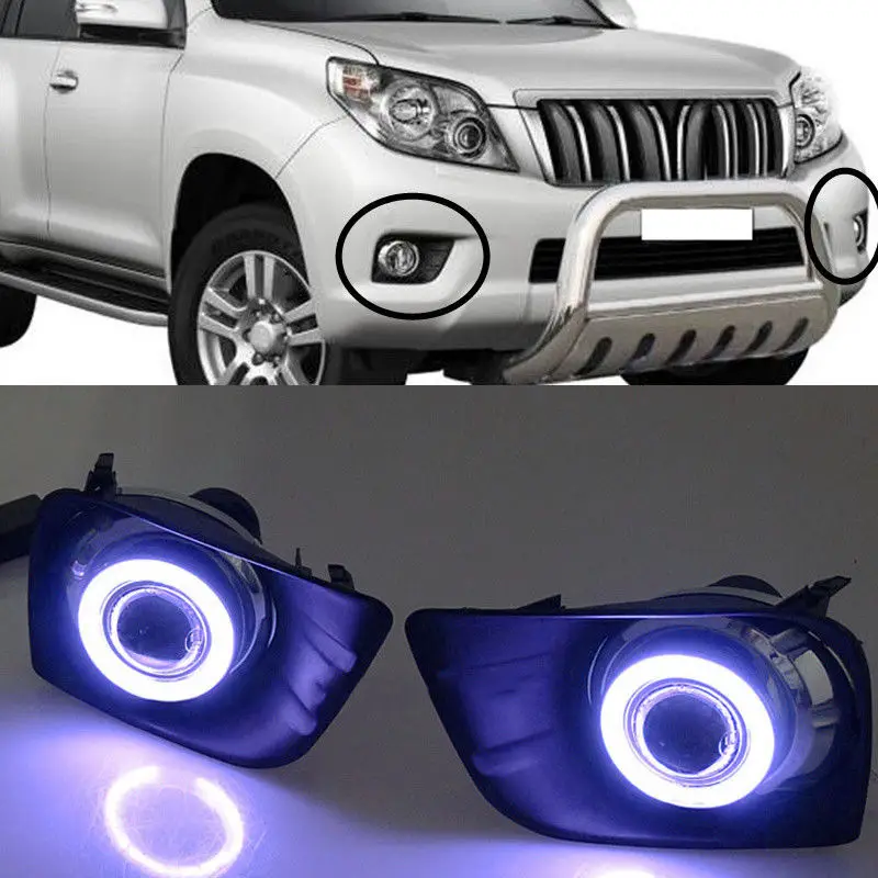 

For Toyota PRADO 2700 4000 LC/FJ150 2009-2012 White Angel Eyes + Fog Lamp + Lens