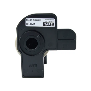 

AOMYA 1 Roll Label tape DK-11207 58mm×58mm die-cut Continuous Compatible CD/DVD label for Brother Black on white