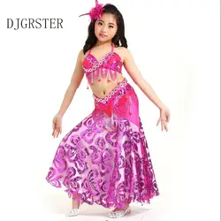 Дети танец живота девочки восточные костюмы для детей танец живота девочки Болливуд индийские выступления танцевальная одежда комплект