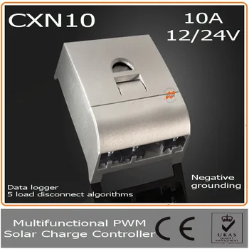

10A 12V 24V PWM Solar charge controller with LC Display, Light& Time Activated, Data logger,temperature compensation
