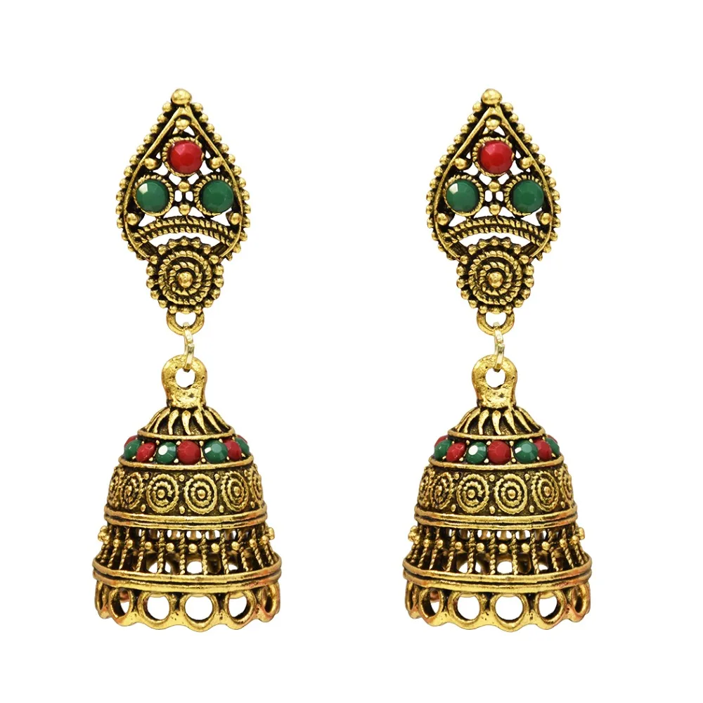 Индийский Jhumki Jhumka длинные висячие серьги для женщин в стиле Бохо племенной