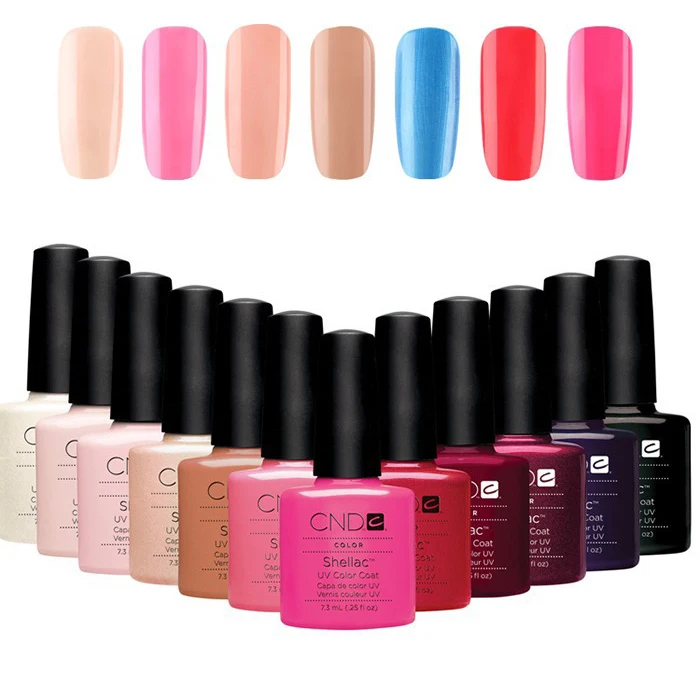 6Pcs/lot 7.3ml CND Shellac Soak Off UV LED Gel Nail Polish Total 89