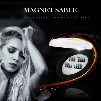 

1 Case MD01 magnetic eyelash extension mink eyelashes soft black fake false eyelashes curl make up