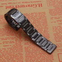 14 16 18 20 22 MM Noir Bracelet En Céramique regarder la bande sangles accessoires de Montres de mode Polonais Engins ajustement S2 S3 Classique Frontière HOMMES